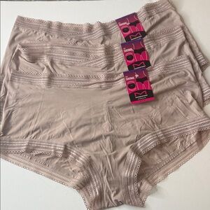 Maidenform Boyshort Panties Nude 3 Pairs Size XXL / 9